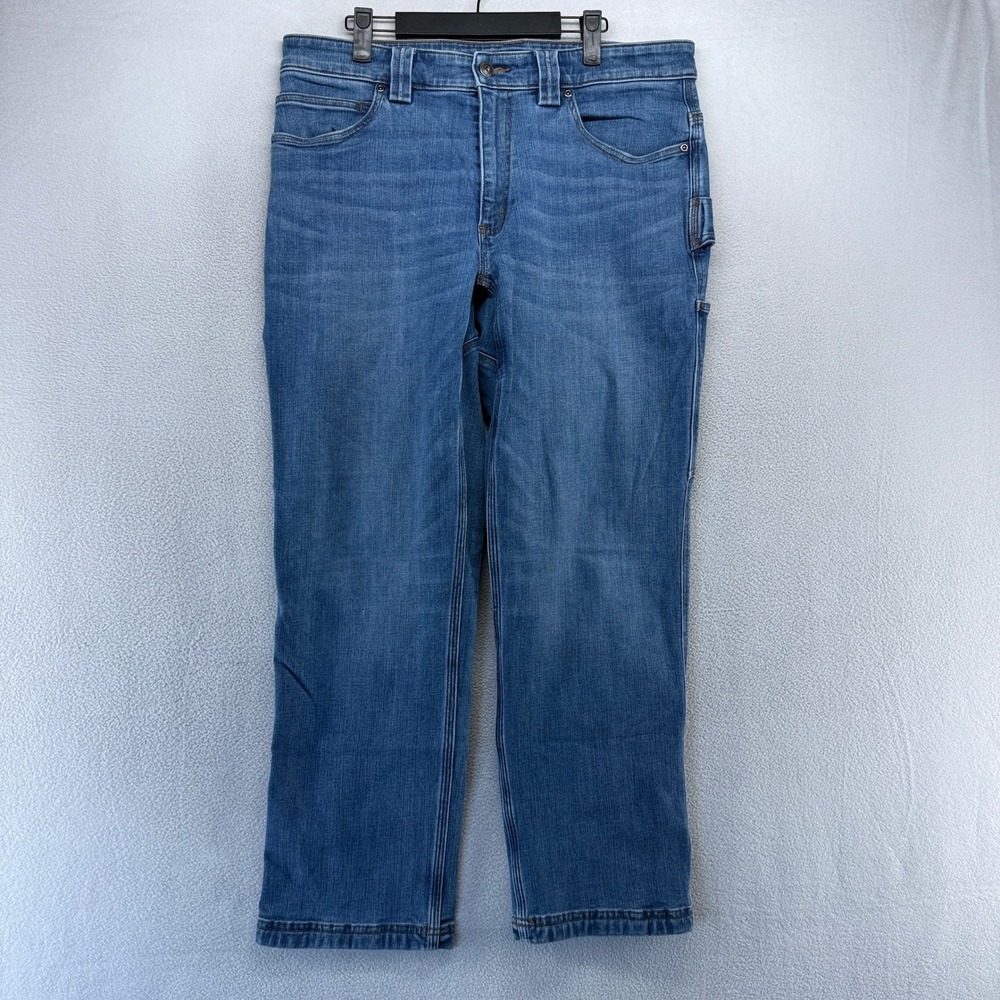 Duluth Trading Co Jeans Mens 36x28 Blue Ballroom Doubleflex Carpenter Denim Work